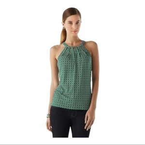 White House Black XS Market Pleated Halter Top Sleeveless Keyhole Cutout Cutaway